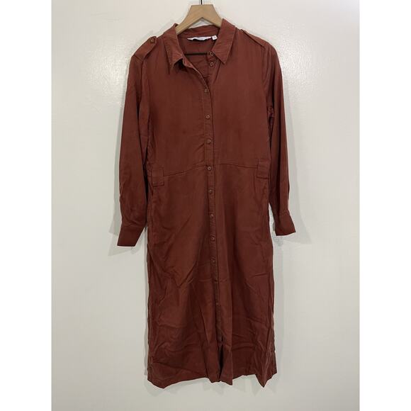 Minimalist Lagom Lagenlook Prairie Shirt Dress 6 Boho Rustic Cabin Peasant Work - Picture 1 of 14